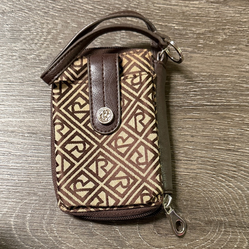 Relic Brown Geometric Wristlet